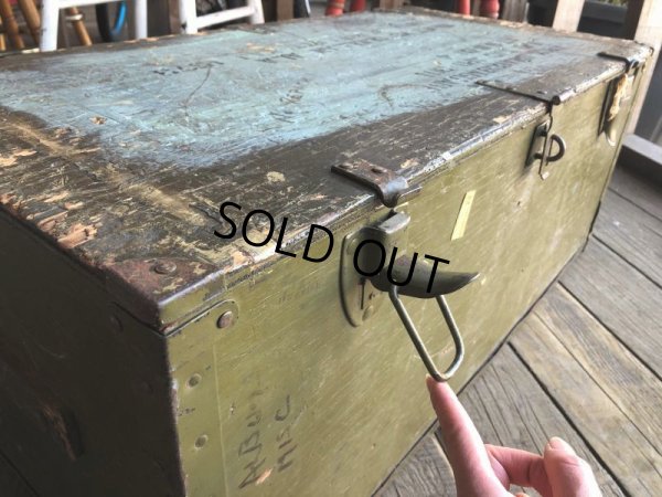 画像5: Vintage US Military Wooden Box Trunk (Ｔ946)