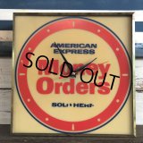 Vintage American Express Money Orders Lighted Clock Sign （MA504）
