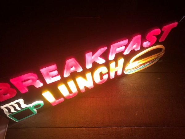 画像15: Vintage BREAKFAST & LUNCH Ligiht Sign (T986)