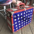 Vintage Groovy American Old Glory Stars and Stripes Roller Skates Carring Case Trunk (T409)