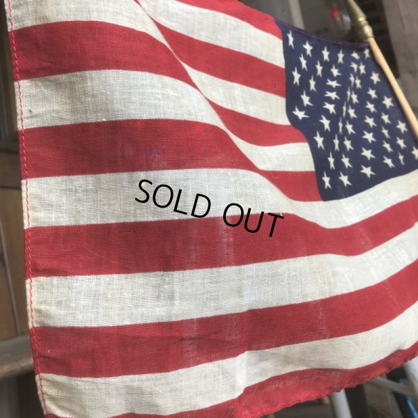 画像6: Vintage 50 Star Americacn Flag wooden pole (T913) 　