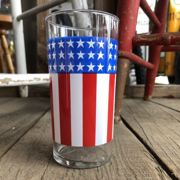 画像1: Vintage Groovy American Old Glory Stars and Stripes Glass (T917) 　