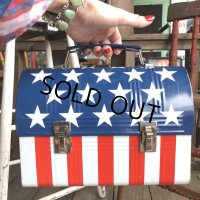 Vintage Groovy American Old Glory Stars and Stripes Lunch Box (T907) 　