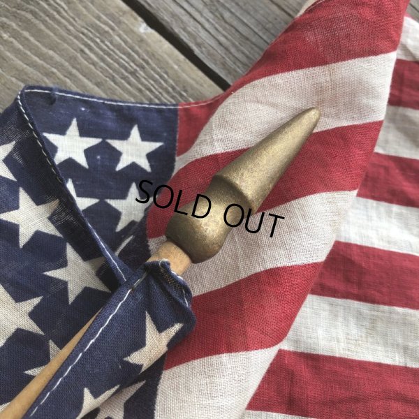 画像5: Vintage 48 Star Americacn Flag wooden pole (T914)