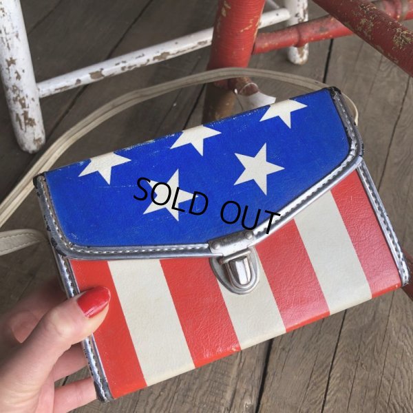 画像1: Vintage Groovy American Old Glory Stars and Stripes Camera Case (T908) 　