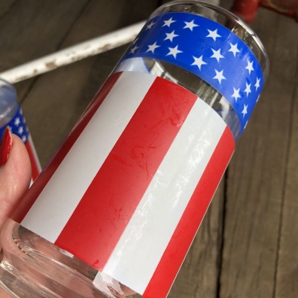 画像2: Vintage Groovy American Old Glory Stars and Stripes Glass (T916) 　