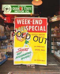 50s Vintage Squirt Soda Store Display Sign Poster BIG!! (T967) 