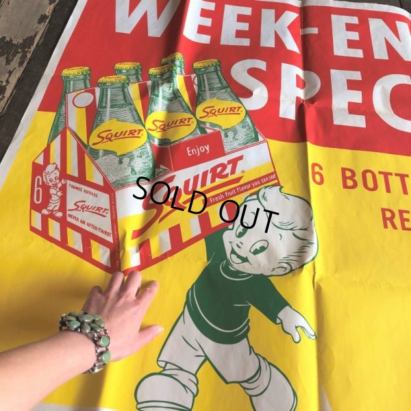 画像20: 50s Vintage Squirt Soda Store Display Sign Poster BIG!! (T967)