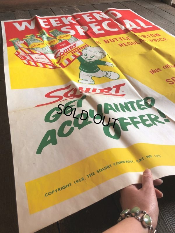 画像15: 50s Vintage Squirt Soda Store Display Sign Poster BIG!! (T967)