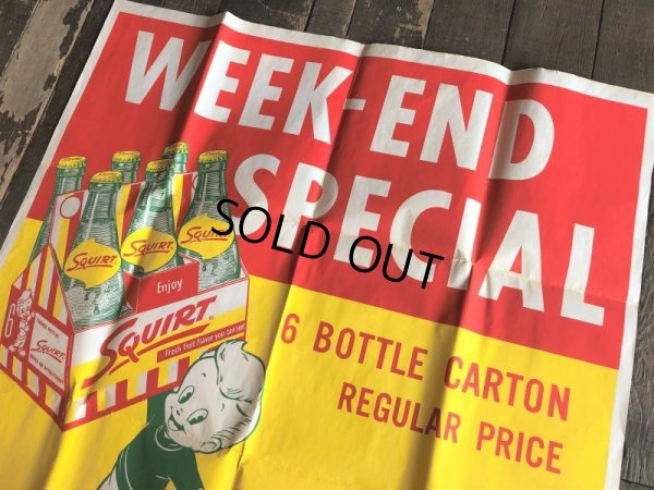 画像12: 50s Vintage Squirt Soda Store Display Sign Poster BIG!! (T967)