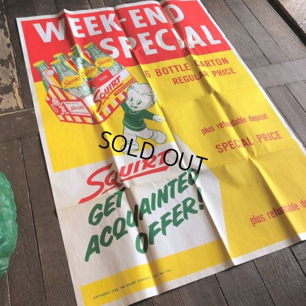 画像5: 50s Vintage Squirt Soda Store Display Sign Poster BIG!! (T967)