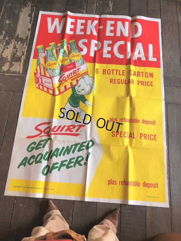 画像16: 50s Vintage Squirt Soda Store Display Sign Poster BIG!! (T967)