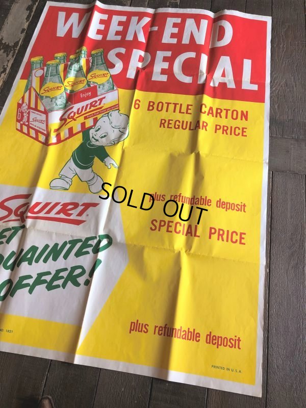 画像14: 50s Vintage Squirt Soda Store Display Sign Poster BIG!! (T967)