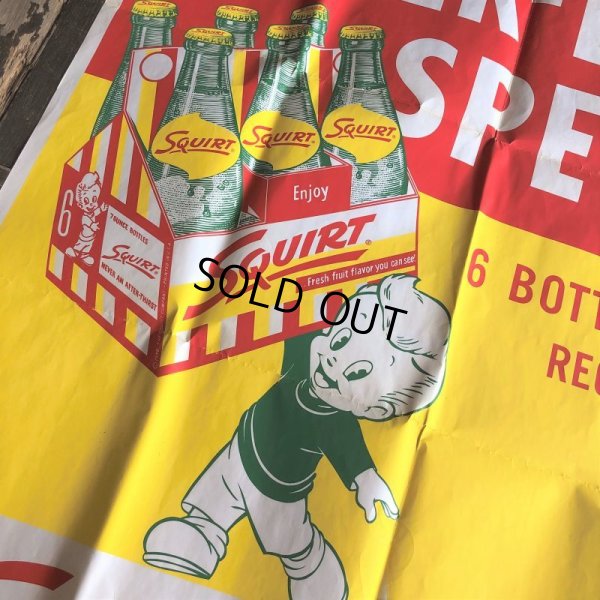 画像4: 50s Vintage Squirt Soda Store Display Sign Poster BIG!! (T967)