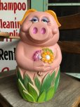 画像1: Vintage My toy Inc Plastic Coin Bank Lady Piggy (B018)  (1)