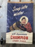 画像1: 40s Vintage Champion Spark Plugs Advertising Poster Sign (B025) (1)