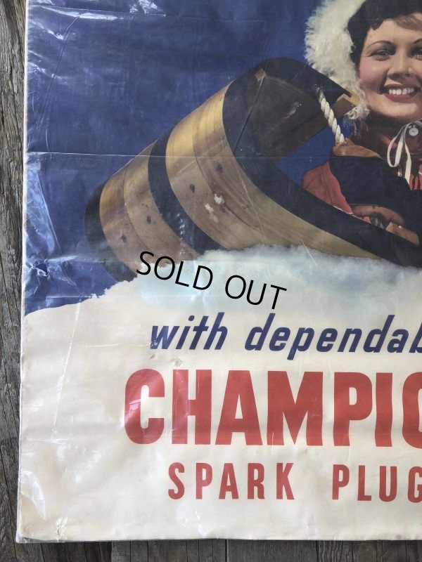 画像5: 40s Vintage Champion Spark Plugs Advertising Poster Sign (B025)