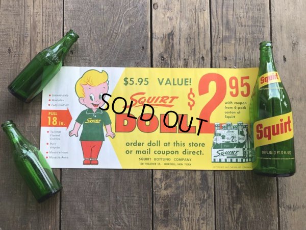 画像1: 60s Squirt Doll Premium Advertising Store Display Poster Sign (B026)