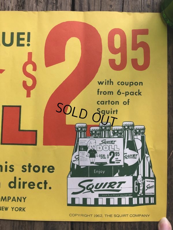 画像2: 60s Squirt Doll Premium Advertising Store Display Poster Sign (B026)