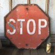 画像1: 1940s Vintage U.S.A Embossed Stop Road Sign (B039)  (1)