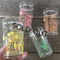 60s Vintage The Flintstones Welch's Glass Yellow (B043)