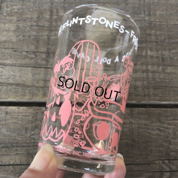 画像1: 60s Vintage The Flintstones Welch's Glass Pink (B044)