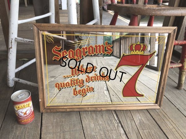 画像1: Vintage Seagram's 7 Crown Whiskey Pub Mirror (B051)