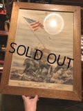 40s Vintage Raising the Flag on Iwojima Art Print Framed Poster (B131)