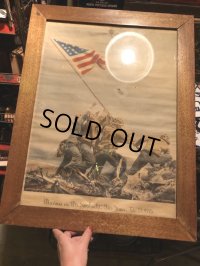 40s Vintage Raising the Flag on Iwojima Art Print Framed Poster (B131)