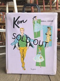 60s Vintage Mattel Barbie Ken Fashion Doll Case (B163)
