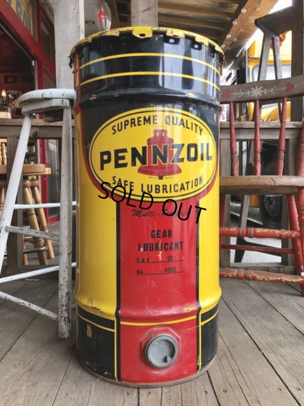 画像1: Vintage PENNZOIL Oil Drum Can Good Condition (B196)
