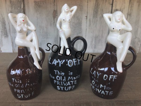 画像13: Vintage Japan Nude Naked Pin-up Girl Ceramic Decanter  Lay Off .. (B204)