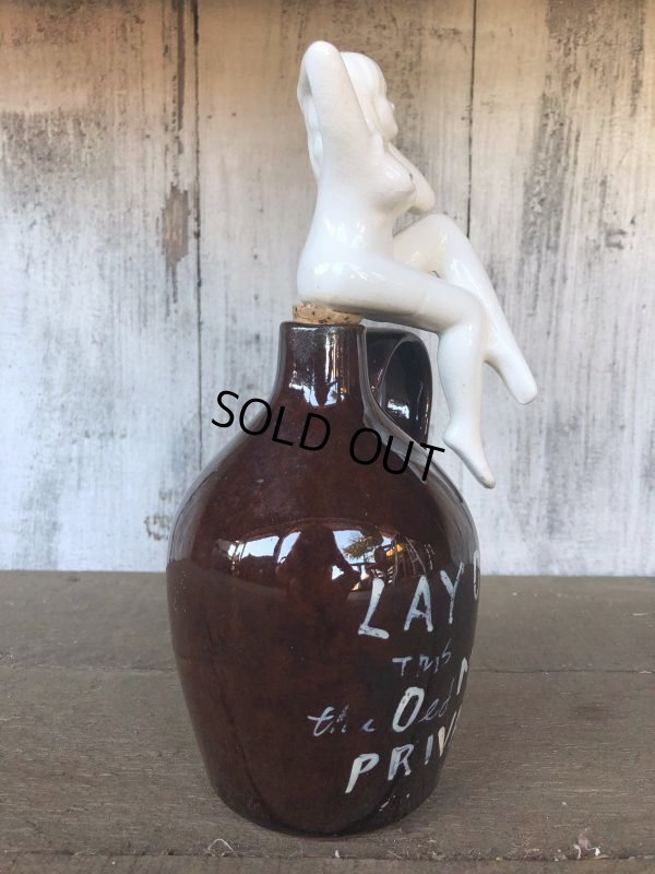 画像5: Vintage Japan Nude Naked Pin-up Girl Ceramic Decanter  Lay Off .. (B203)