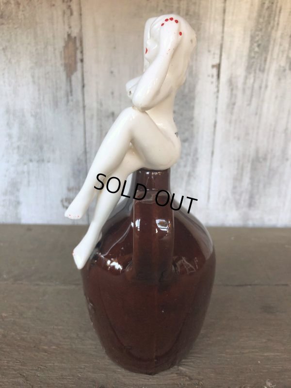 画像3: Vintage Japan Nude Naked Pin-up Girl Ceramic Decanter  Lay Off .. (B202)