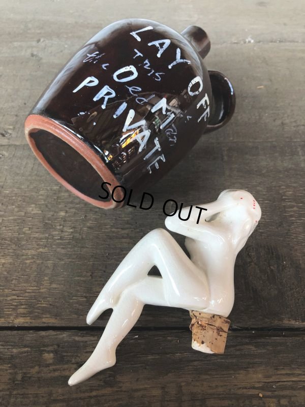 画像7: Vintage Japan Nude Naked Pin-up Girl Ceramic Decanter  Lay Off .. (B203)