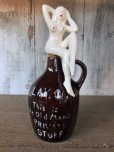 画像1: Vintage Japan Nude Naked Pin-up Girl Ceramic Decanter  Lay Off .. (B202) (1)