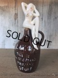 Vintage Japan Nude Naked Pin-up Girl Ceramic Decanter  Lay Off .. (B202)