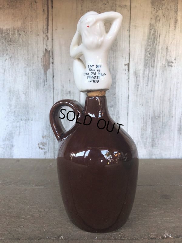画像4: Vintage Japan Nude Naked Pin-up Girl Ceramic Decanter  Lay Off .. (B202)