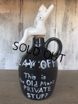 Vintage Japan Nude Naked Pin-up Girl Ceramic Decanter  Lay Off .. (B204)