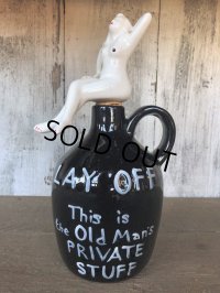 Vintage Japan Nude Naked Pin-up Girl Ceramic Decanter  Lay Off .. (B204)