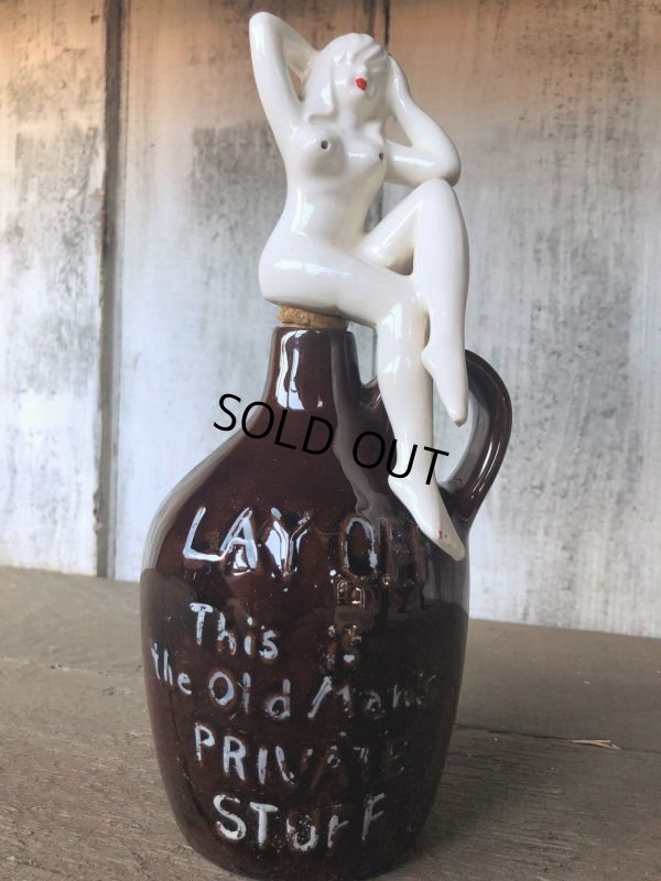 画像6: Vintage Japan Nude Naked Pin-up Girl Ceramic Decanter  Lay Off .. (B202)