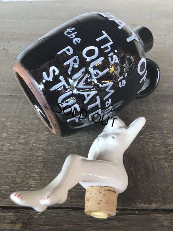 画像7: Vintage Japan Nude Naked Pin-up Girl Ceramic Decanter  Lay Off .. (B204)