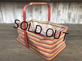 40s Vintage Grocery Store Shopping Canvas Basket  (B219)