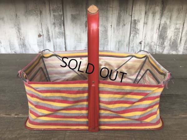 画像4: 40s Vintage Grocery Store Shopping Canvas Basket  (B219)