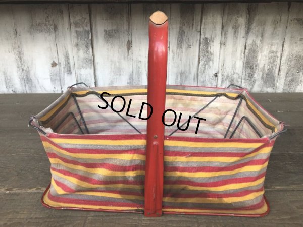 画像3: 40s Vintage Grocery Store Shopping Canvas Basket  (B219)