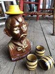 画像4: Vintage Drunk 4 Eyes Decanter Kwitcherbell Yankin w/shot glass SET (B223)