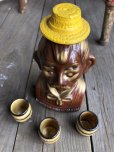 画像5: Vintage Drunk 4 Eyes Decanter Kwitcherbell Yankin w/shot glass SET (B223)