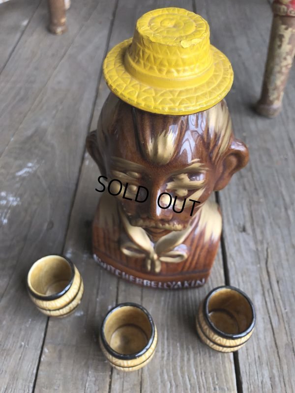 画像5: Vintage Drunk 4 Eyes Decanter Kwitcherbell Yankin w/shot glass SET (B223)