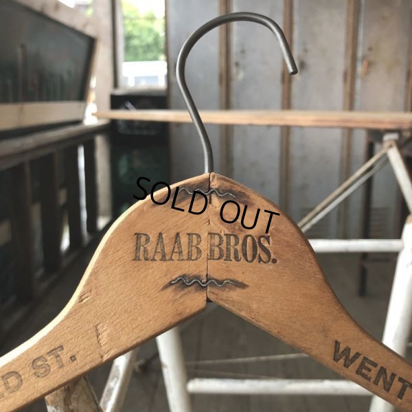 画像1: Vintage Antique Advertising Wood Hanger RAAB BROS. (B253)