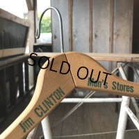 Vintage Antique Advertising Wood Hanger Jim CLINTON Men's Store (B250)
